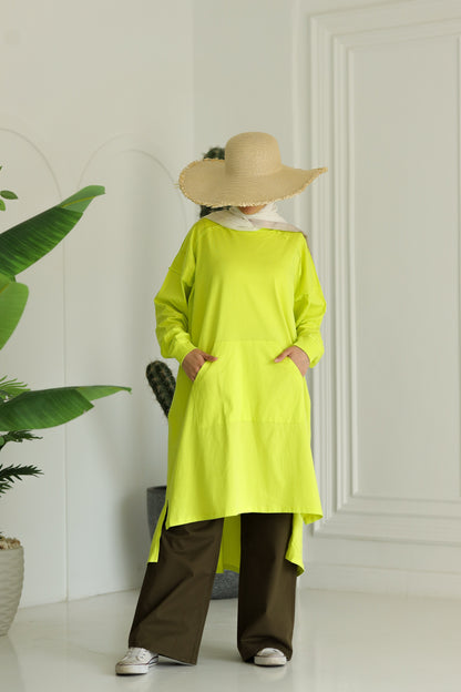 Miss Chic T-shirt Tunic - Yellow