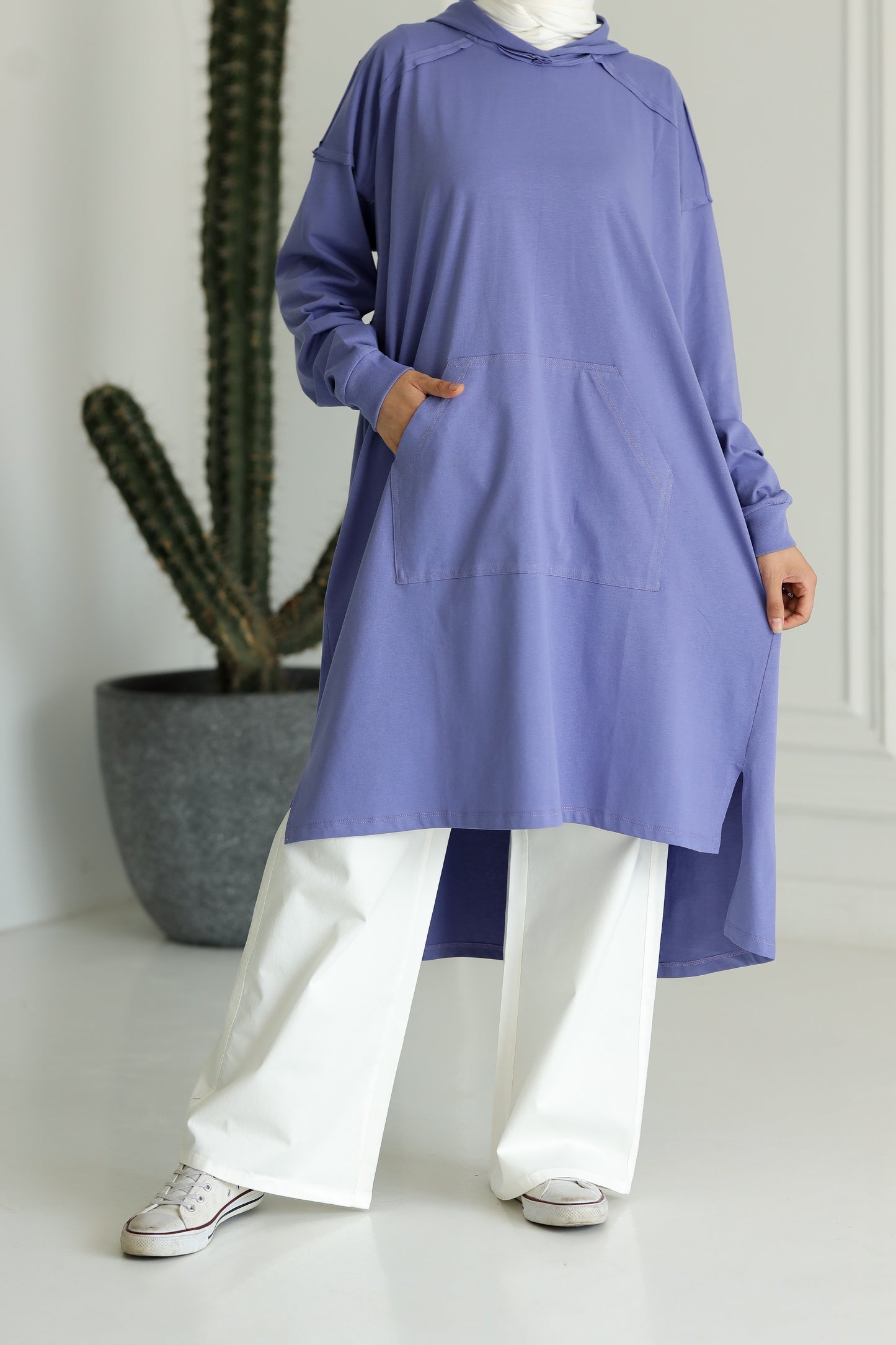 Miss Chic T-shirt Tunic - Purple