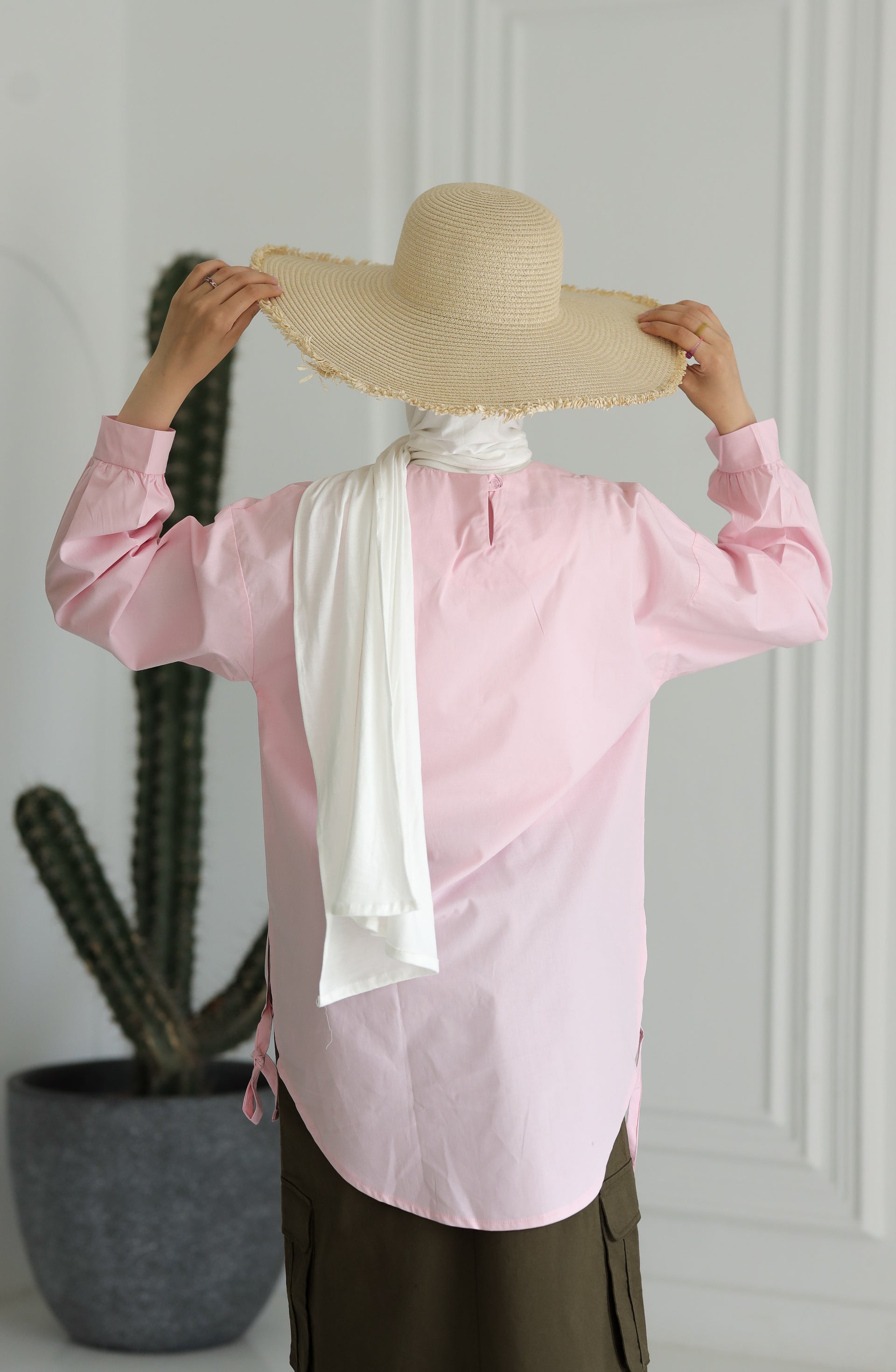 Little Miss Poplin flow blouse-Pink