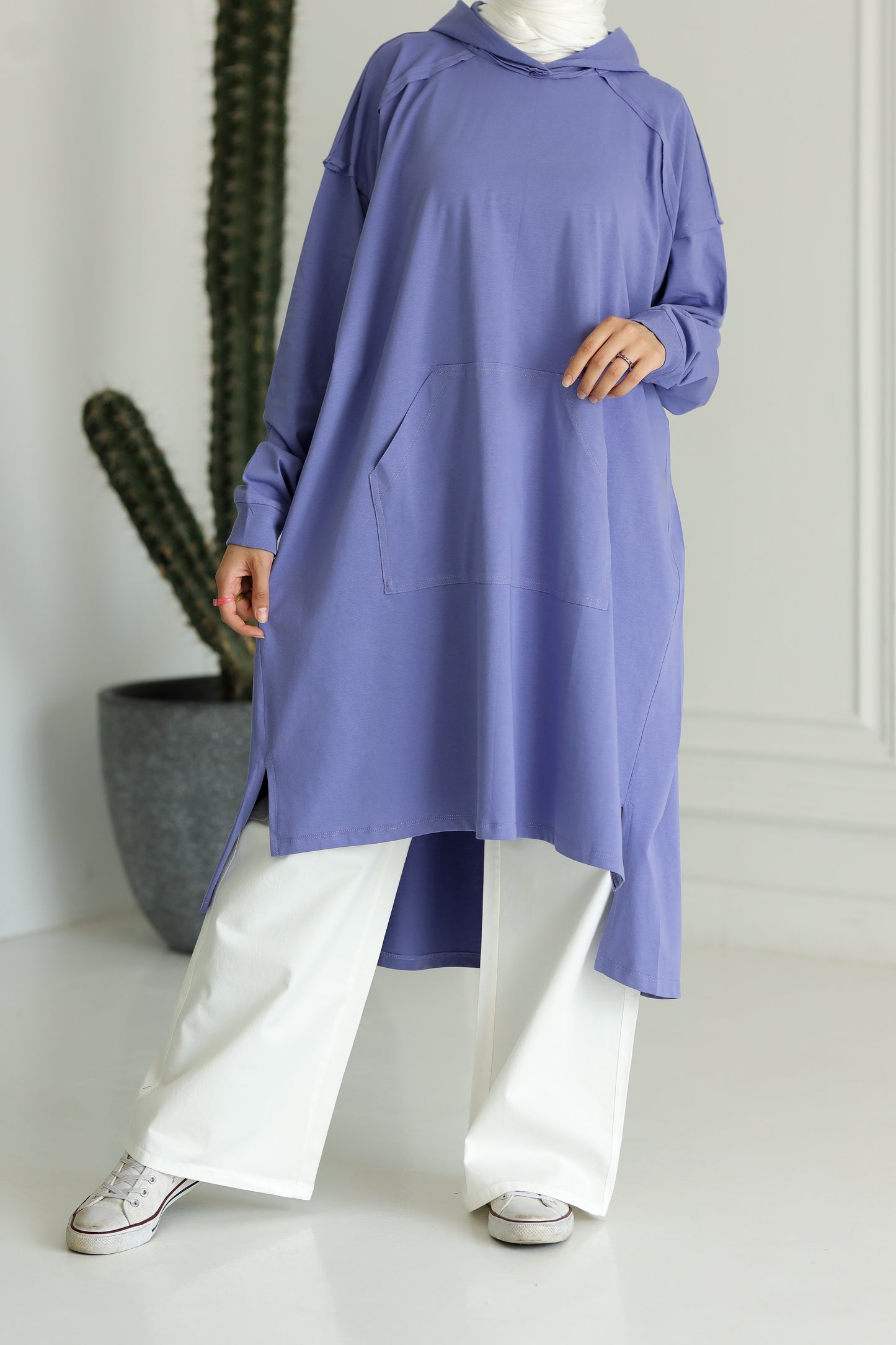 Miss Chic T-shirt Tunic - Purple