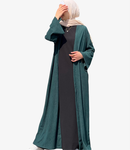 Ribbed Dark Green Kaftan