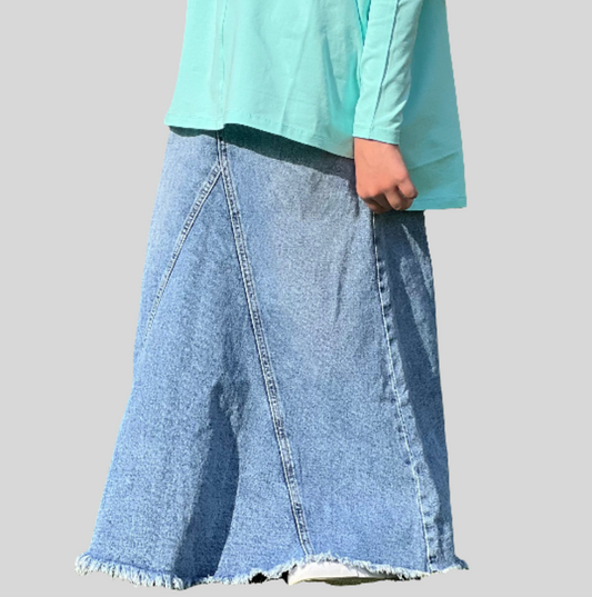 Little Miss Tri-Jeans Skirt