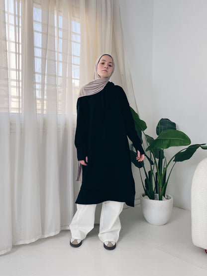 هودي كبير الحجم مع بطانة مخملية